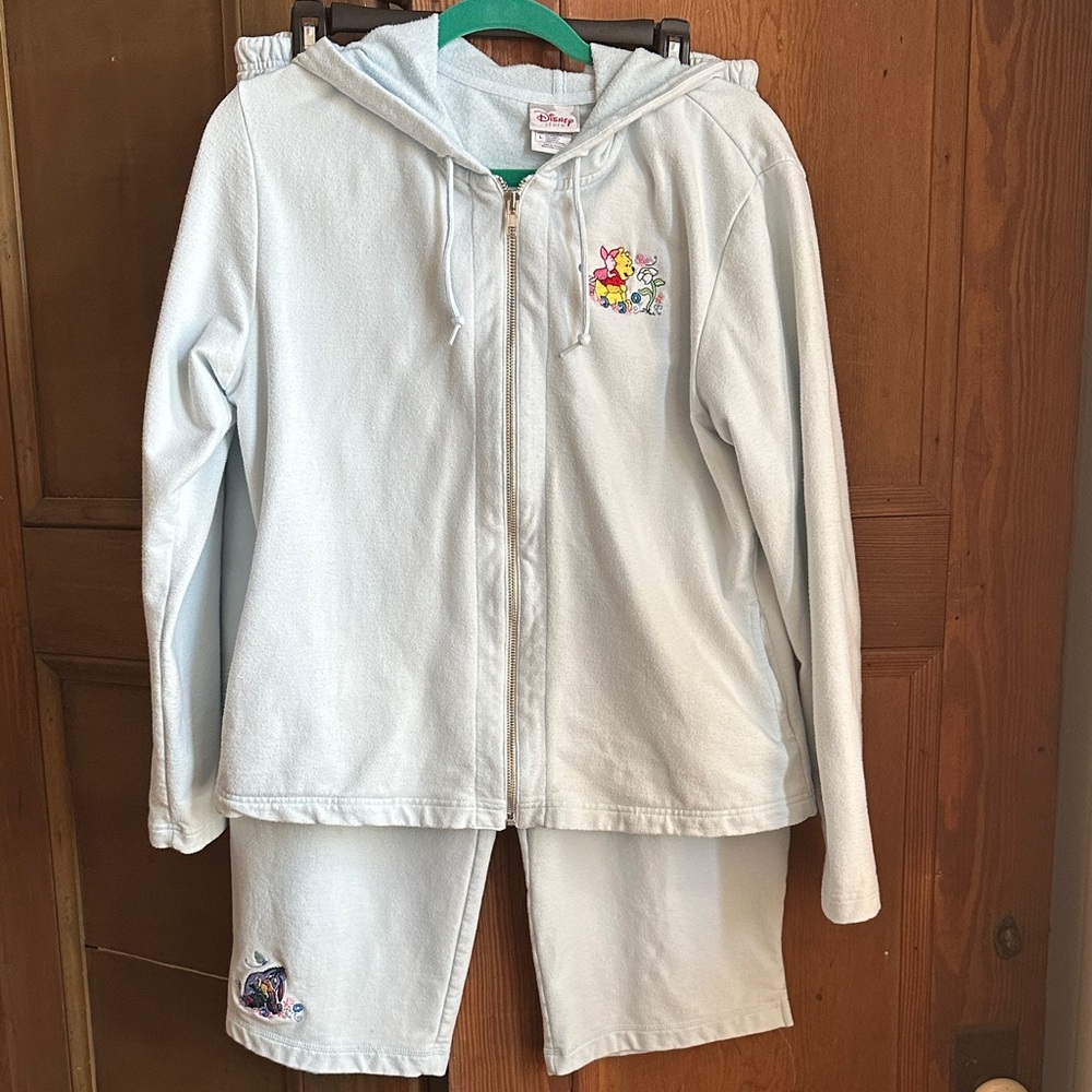 Disney Light Blue Hooded Jacket and Capri Lounge set